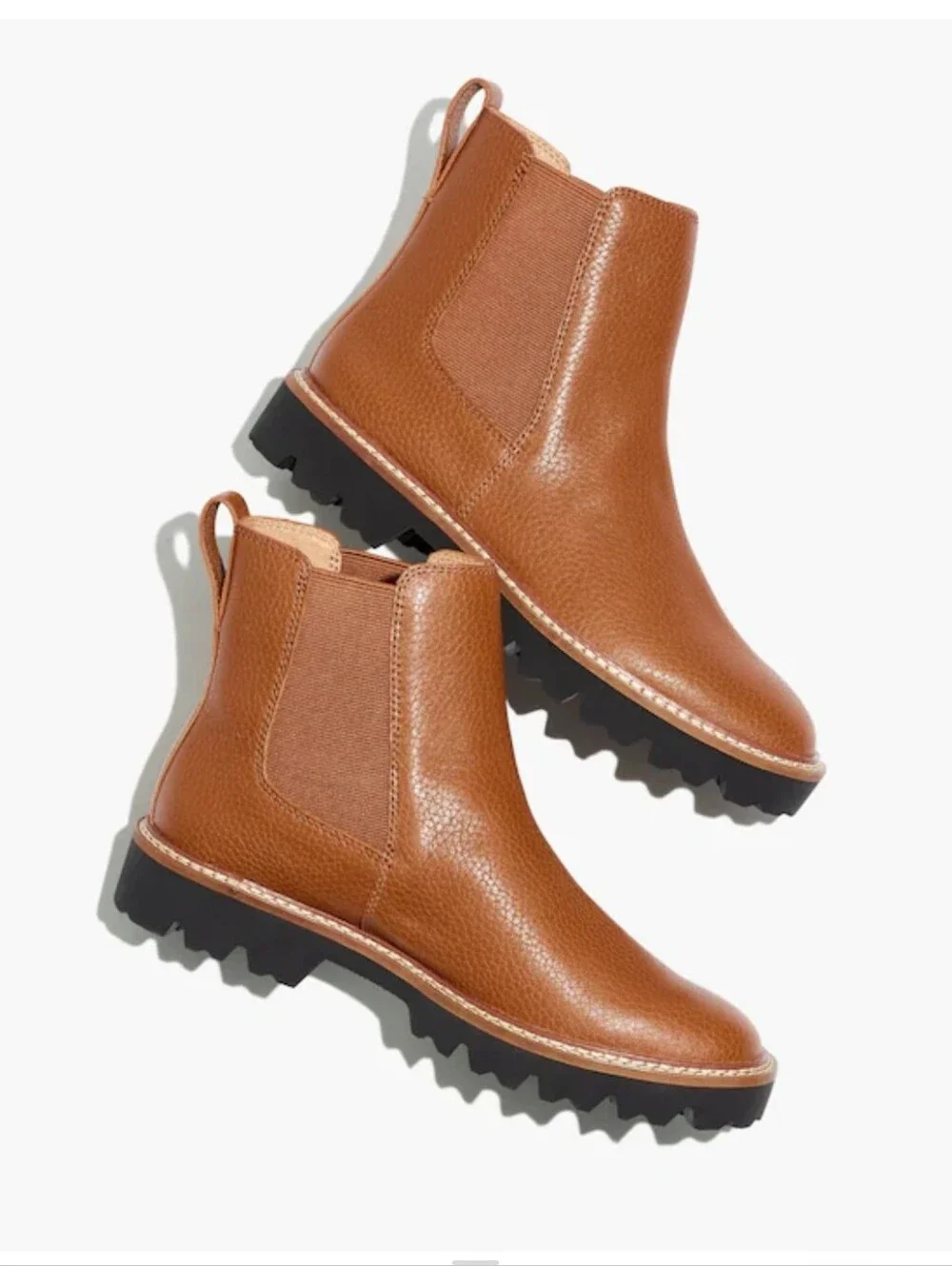 Madewell The Citywalk Lugsole Chelsea Leather Boots Size 9.5